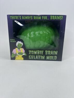Zombie Brain Jello Mold Halloween Gelatin Maker Green Recipes on Box Neon Green